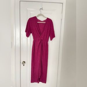 All in Favor Midi Dress in Magenta size M